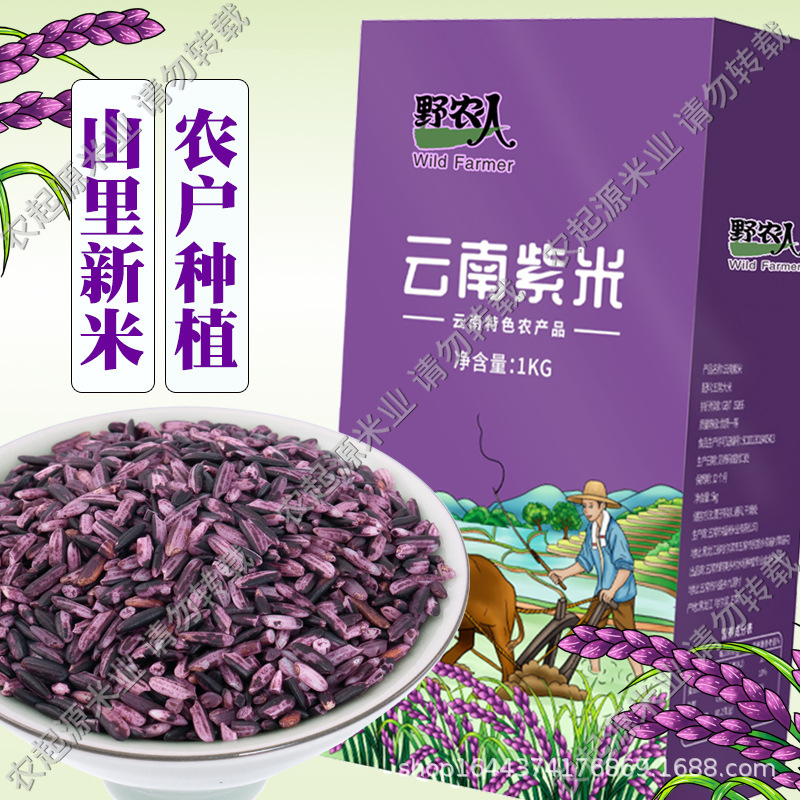 Season fresh rice Yunnan Purple Vacuum installation Coarse grains Low-fat wholesale Manufactor Straight hair On behalf of Coarse cereals 2