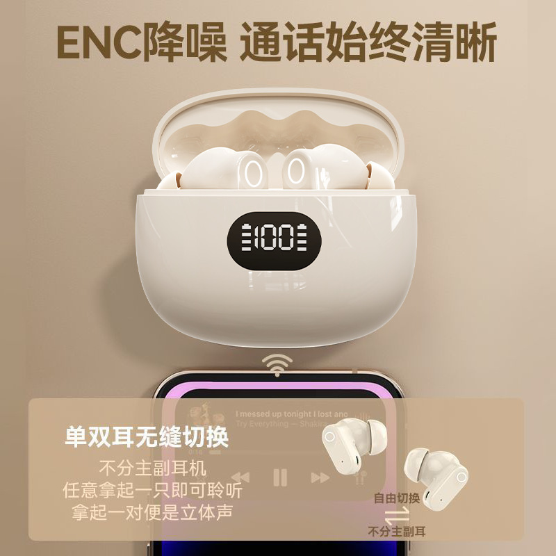 2025 新しい Bluetooth ヘッドセットワイヤレスショートハンドルインイヤーノイズリダクション超長バッテリー寿命スポーツ学生ランニング高品質|undefined