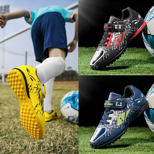 New children's football shoes Velcro-free lace-up sports shoes tf broken nail training shoes primary school growth nail sneakers batch