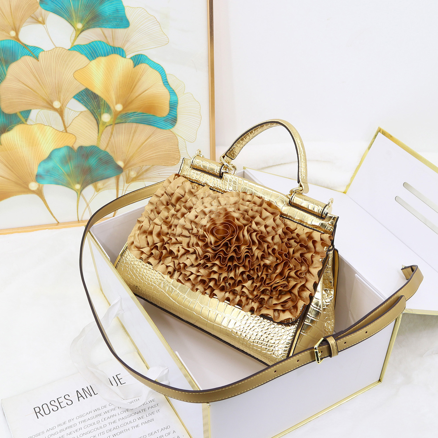 fashion designer handbag for women flower ladies bag跨境女包