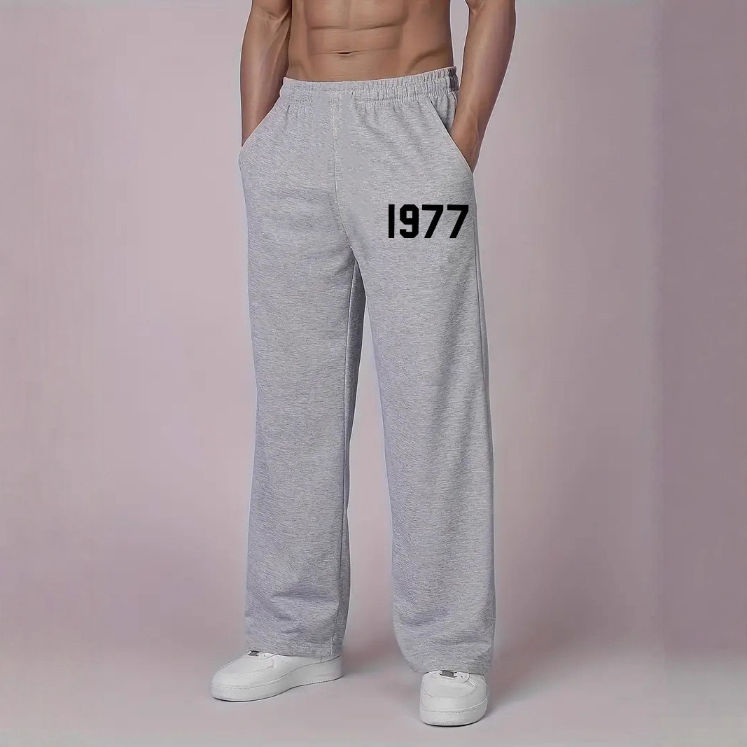 98.85kg Colors Printed Digital New Men's Sweatpants Loose Straight-Leg Trousers Joggers Sports Casual Pants