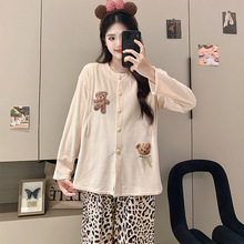 德绒月子服孕妇秋冬季新款拉链哺乳口待产后冬天加厚甜美保暖睡衣