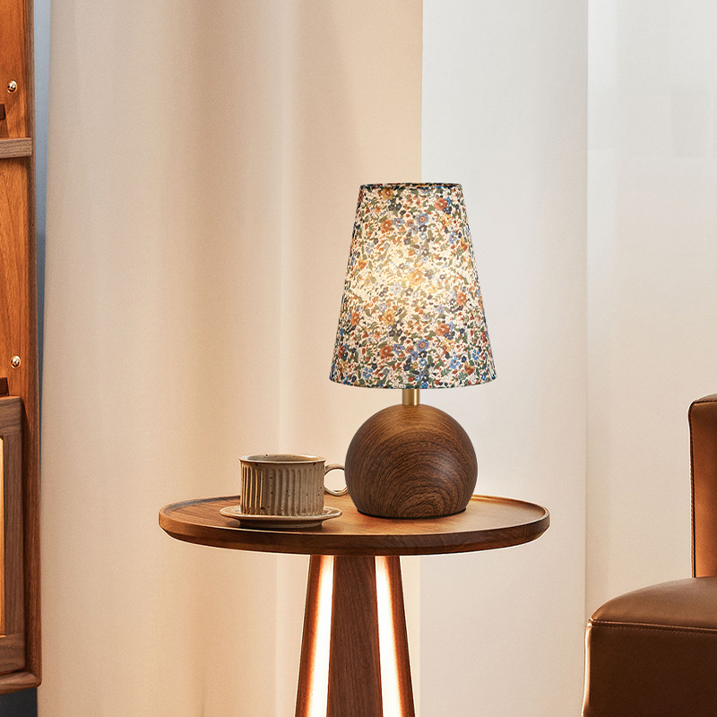Lámpara de Mesa de Madera Retro 521L Bambú y Madera Luz nocturna, Luz ambiental para Dormitorio y Sala de Estar