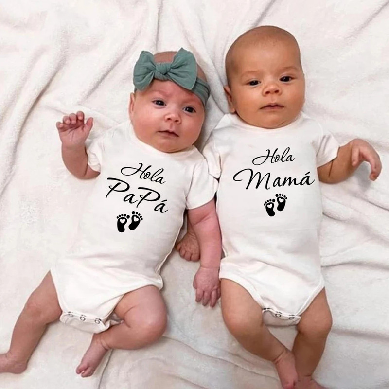 ins pure cotton one-piece romper one-piece baby AliExpress summer hola papa mama feet twin delivery