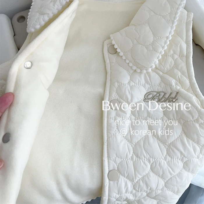 Qianqiu niñas invierno y otoño chaleco nuevo estilo coreano de aire extranjero para niños niñas con chaleco de algodón caliente y grueso