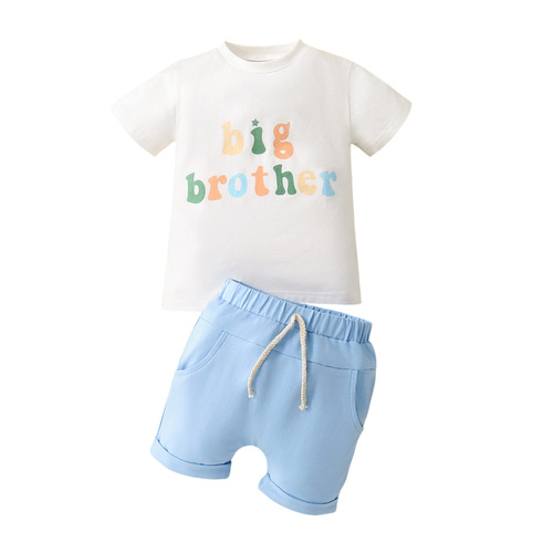 Baby and Toddler Unisex Big Sister/Brother Cotton T-Shirt and Shorts Set