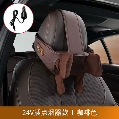 Headrest: Shoulder Neck Waist Back - 24v-cigarette-lighter-modelbrown