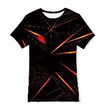 Camiseta de manga corta holgada de verano con pigmento de siete colores para niños, con estampado digital 3D de comercio exterior transfronterizo.