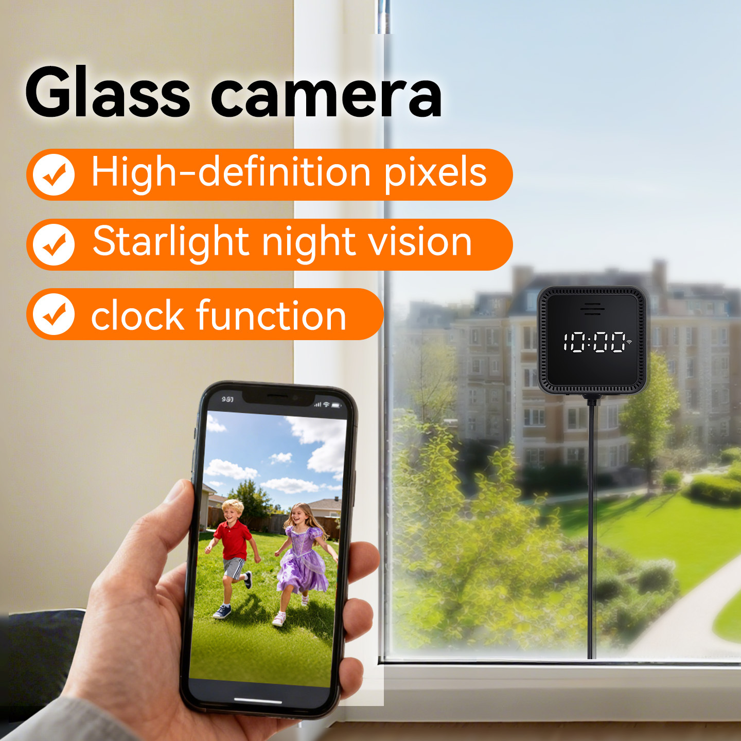 Tuya Smart Ultra-Thin Invisible Window Camera Wifi Remote Monitoring Ai Humanoid Motion Detection