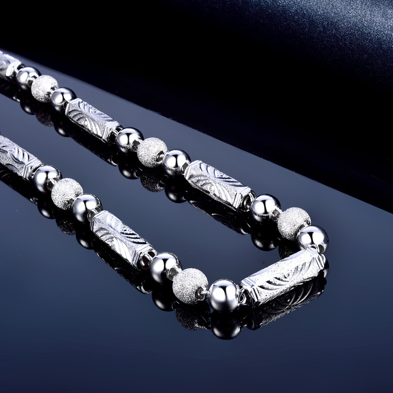 S925 collar de plata esterlina de los hombres gruesa personalidad dominante hip hop de los hombres de moda cadena única cadena de plata hexagonal regalo para el novio