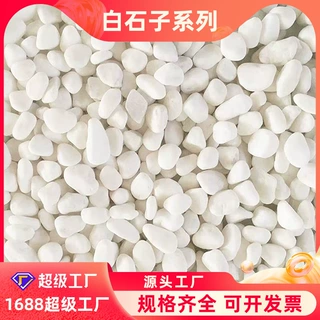 白石子铺地小石子花盆庭院阳台铺面鹅卵石园林花园造景石现货批发