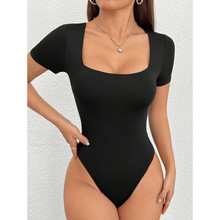 E 37476 Rib short sleeve yoga sport bodysuit ���ƶ����٤��