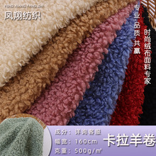 现货卡拉羊卷羊羔绒服装面料仿羊毛绒卷曲绒布毛绒玩具睡衣布料