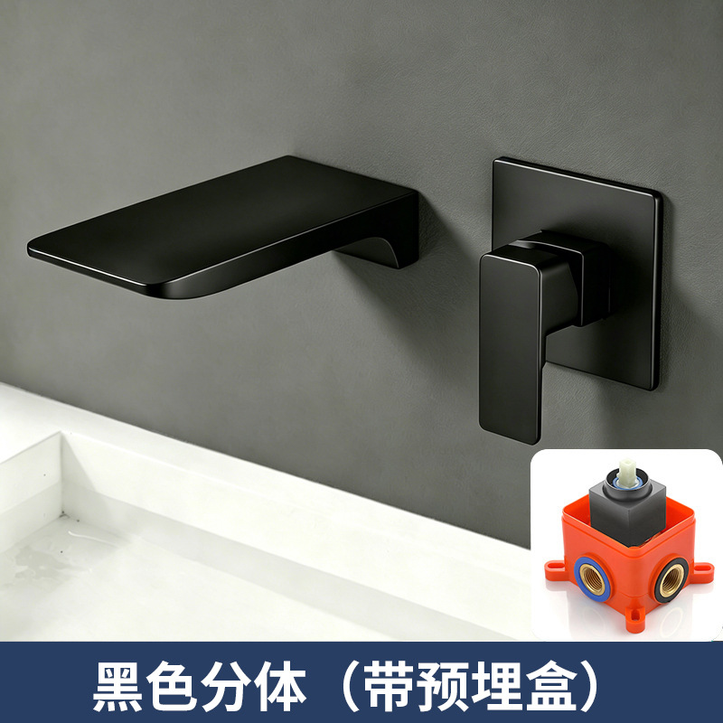 Grifo Mezclador Empotrado para Lavabo de Cobre, Empotrado en Pared, para Lavabo y Bañera