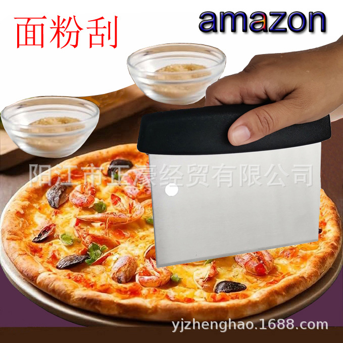 Stainless Steel Dough Cutter Scraper Single-Sided Dough Cutter Cheese Cutter Baking Tool in Stock