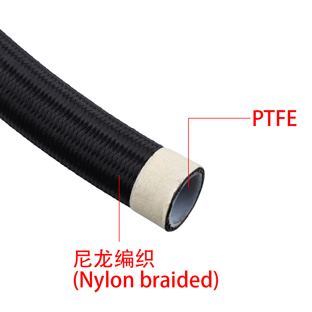 Car Modification Ptfe Stainless Steel Wire Braided Oil Pipe An4-An12 Tetrafluoroethylene Fuel Pipe