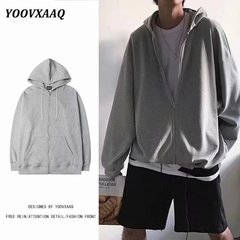 男性式のスウェットの春秋のカーディガンは帽子のシャツとゆったりしています。