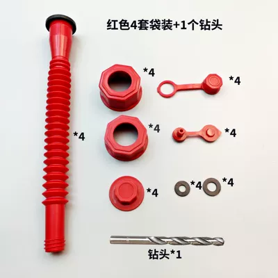 car self-service filling pipe plastic: Kempinq və səyahət - 4-sets-of-bags-1-drill-bit-red