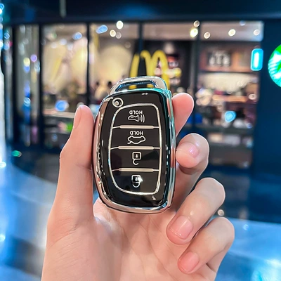 Car key bag – protective shell - modern-q-model-smart-4-button-speaker-single-shell-black