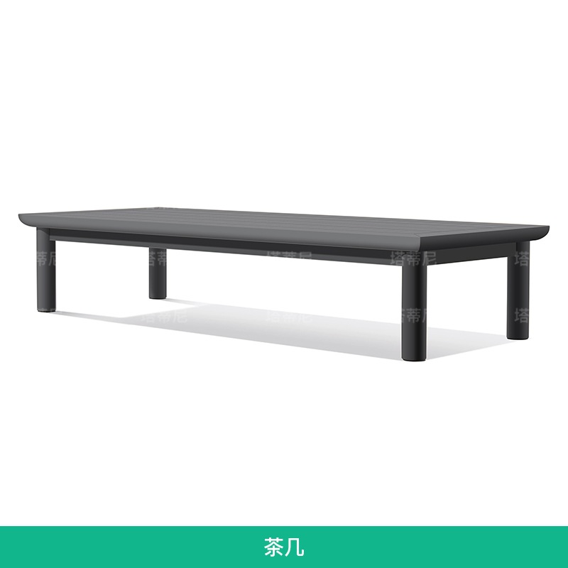 Sofá de teca al aire libre Jardín al aire libre Mesa de mesas moderna minimalista combinación de patio villa sofá de madera maciza impermeable solar image 26