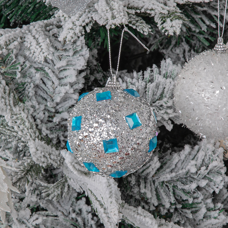 8CM Navidad de color esquinilla escala de pescado ventanas de bolas de Navidad adornos de árbol de Navidad colgantes en stock fábrica al por mayor