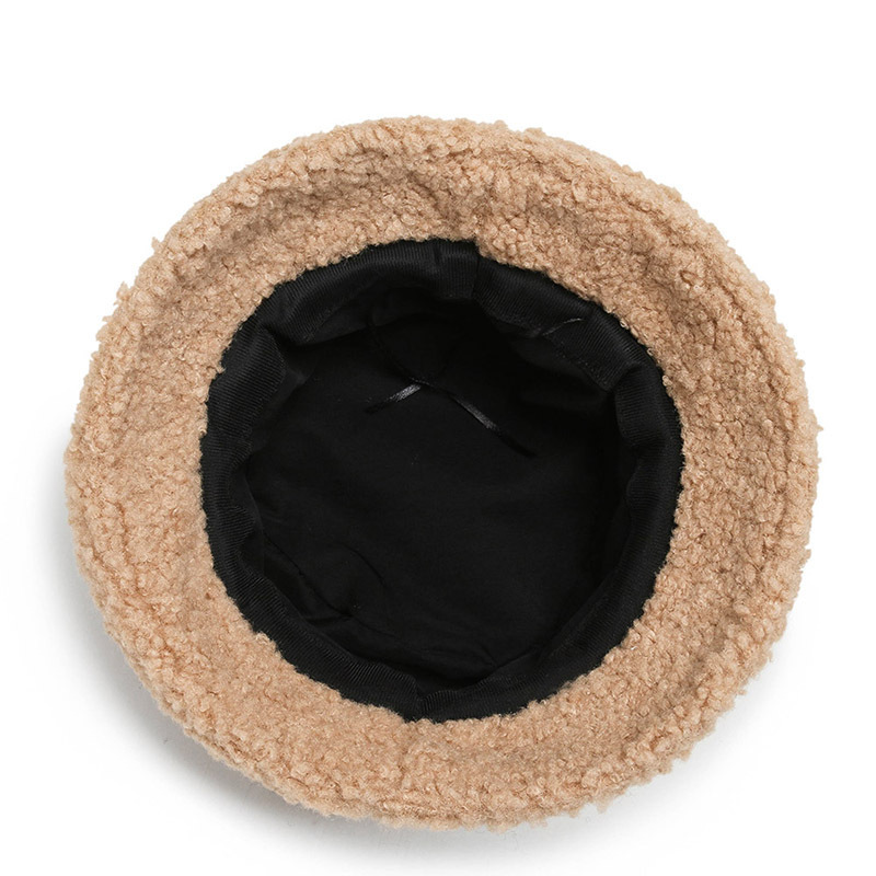 2023 Autumn/Winter Hat Lambswool Bucket Hat Unisex Versatile Internet Celebrity Teddy Fleece Fisherman Hat Women's Plush Light Luxury Style