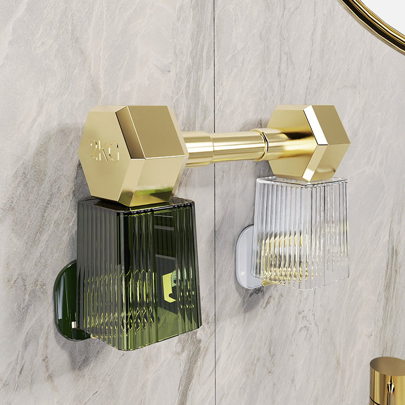 Cepillo de dientes rack montado en la pared baño libre de ponche cepillo de dientes eléctrico de almacenamiento rack Luz de lujo cepillo de dientes enjuague bucal taza traje