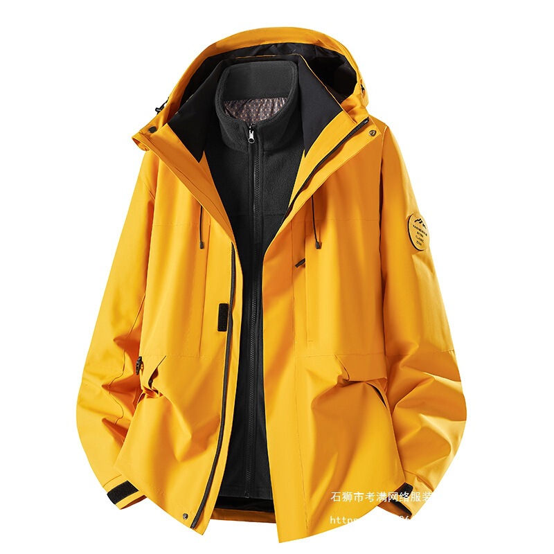 Outdoor cross-border camel-style three-in-one jacket for men, thickened men's jacket, men's outdoor mountaineering clothing Outdoor cross-border camel-style three-in-one jacket for men, thickened men's jacket, men's outdoor mountaineering clothing