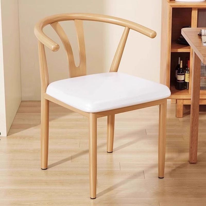 Modern Minimalist Solid Wood Style Home Iron Chair, New Chinese Style Chair with Backrest, Stool, Mahjong Chair, Dining Chair