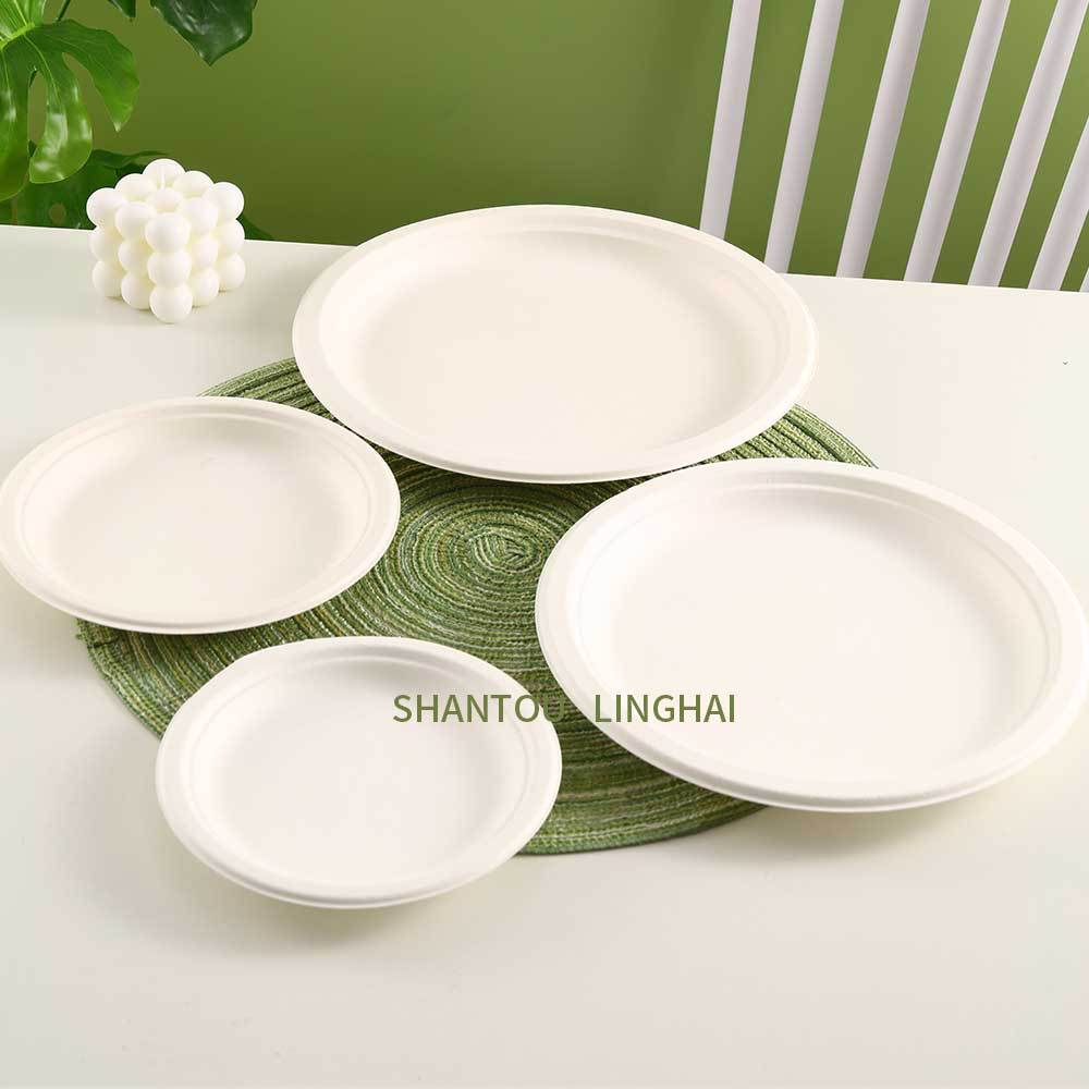 Degradable 6 / 7 / 9 / 10 pulgadas bandeja de papel gruesa desechable bandeja cuadrada de grado alimenticio platos de pastel de verduras fritas baña de azúcar