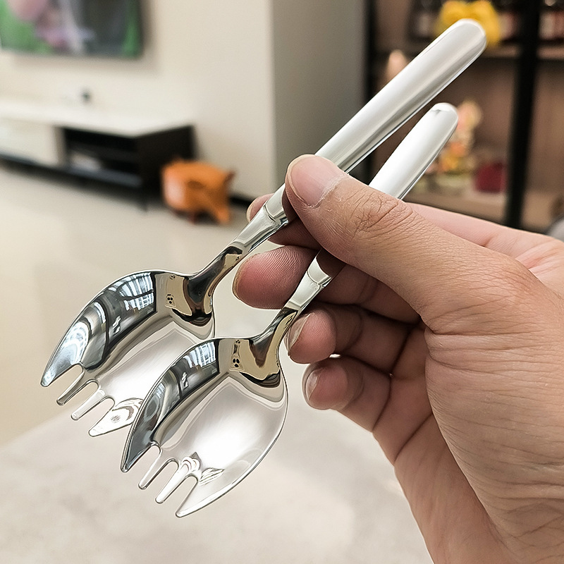Fork Spoon One-piece 316 Stainless Steel Fork Spoon Two-in-one Dual-use Children's Pagsta Fork Salad Spoon Salad Spoon Salad Fork Fork Spoon One-piece 316 Stainless Steel Fork Spoon Two-in-one Dual-use Children's Pagsta Fork Salad Spoon Salad Spoon Salad Fork