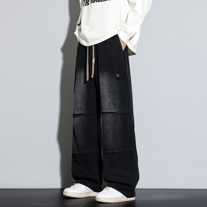 [Price Controlled at 79.9] Plus Size Men's Retro Jeans, 2025 Autumn Thin Wide-Leg Straight Leg Pants, American Style