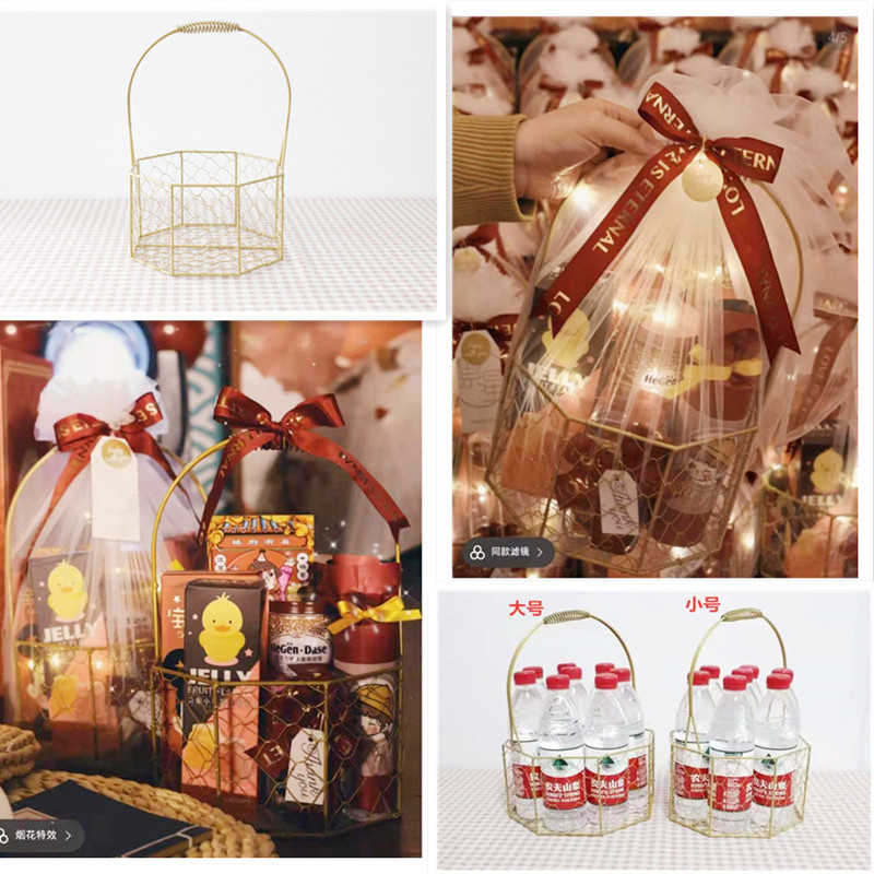 工厂销售金丝网结婚回礼篮 宝宝满月周岁礼品兰 金属烤漆大宗现货