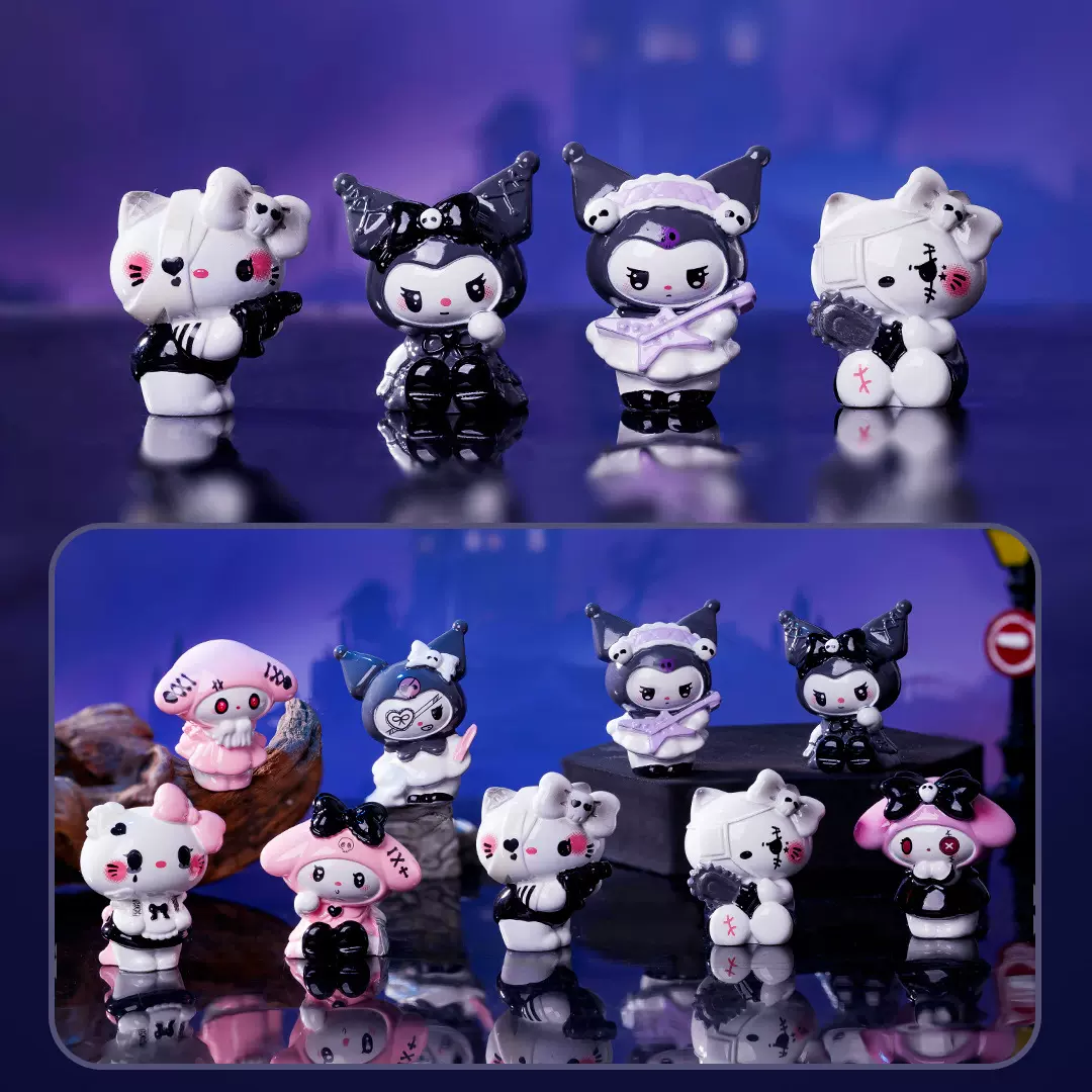 微景观创意摆件暗黑三丽鸥萌粒盲盒公仔高级感小众摆件桌面小摆件