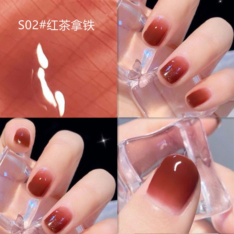 A base de agua de hielo blanco transparente desnudo esmalte de uñas hembra libre de horneado pelable sin lágrimas de secado rápido inodoro estudiante manicura traje