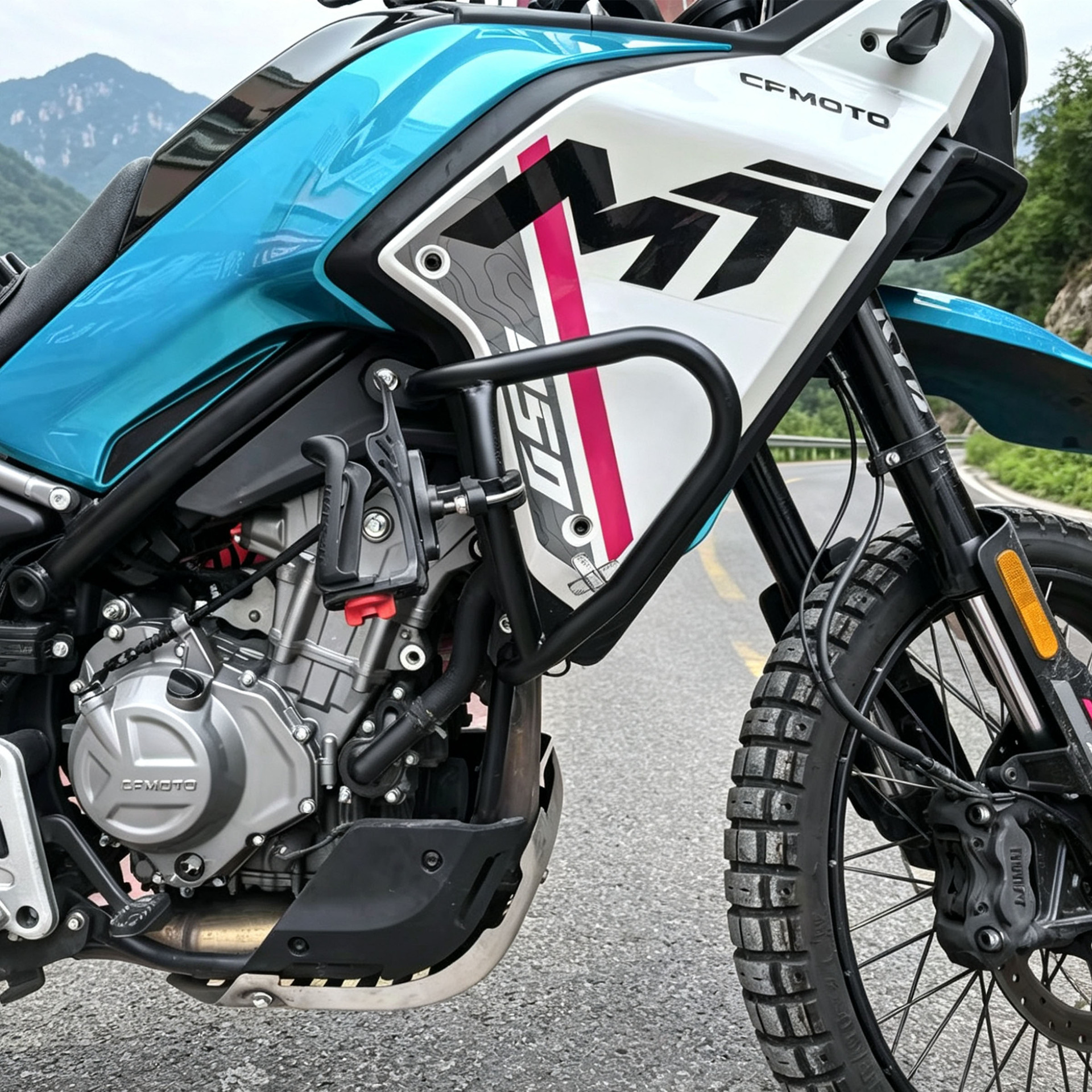 Suitable for Cfmoto 450Mt Modified Bumper Motorcycle Crash Guard Anti-Fall Bar Anti-Fall Frame Protective Accessories