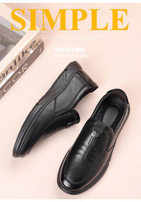 Giày da nam lười xỏ chân chất liệu da bò mềm, đế cao su chống trượt, gót thấp 1–3 cm — Màu nâu, màu đen chi tiết 7