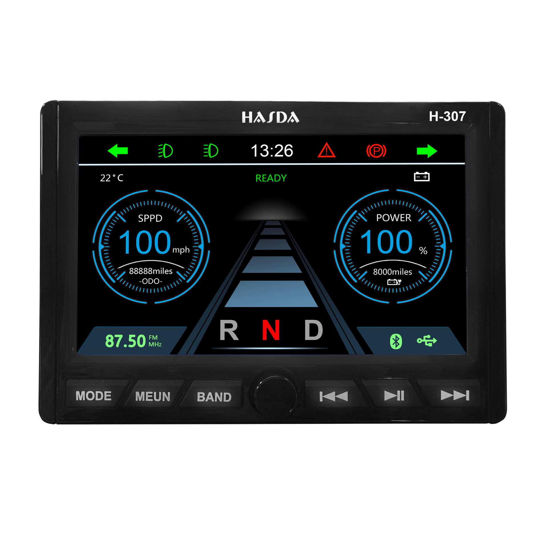 Ip66 Waterproof Mp5 Instrument Player Suitable for Golf Carts, Rvs, Off-Road Vehicles, Boats, Atv/Utv Outdoor Use