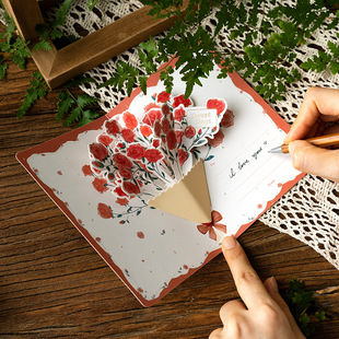 In creative simple flower greeting card original flower blessing card to send elders teacher thank you card birthday invitation