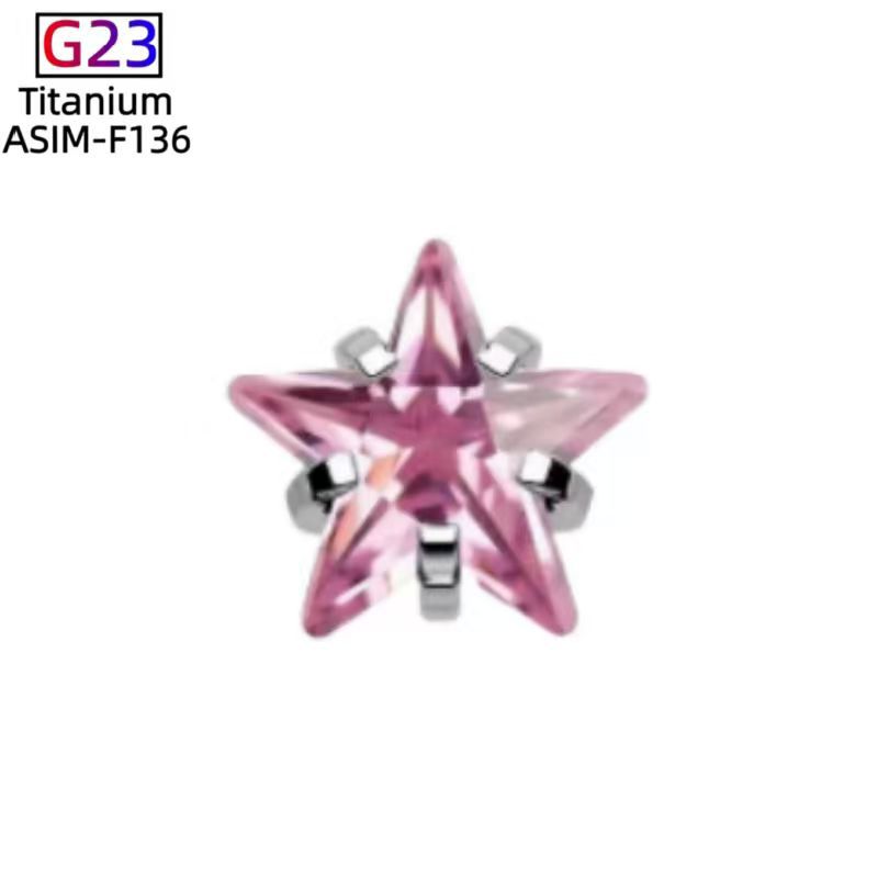 G23 Titanium Star Zircon Ear Cartilage Stud Lip Nail Piercing Jewelry Fashion Ear Accessories detail image 14