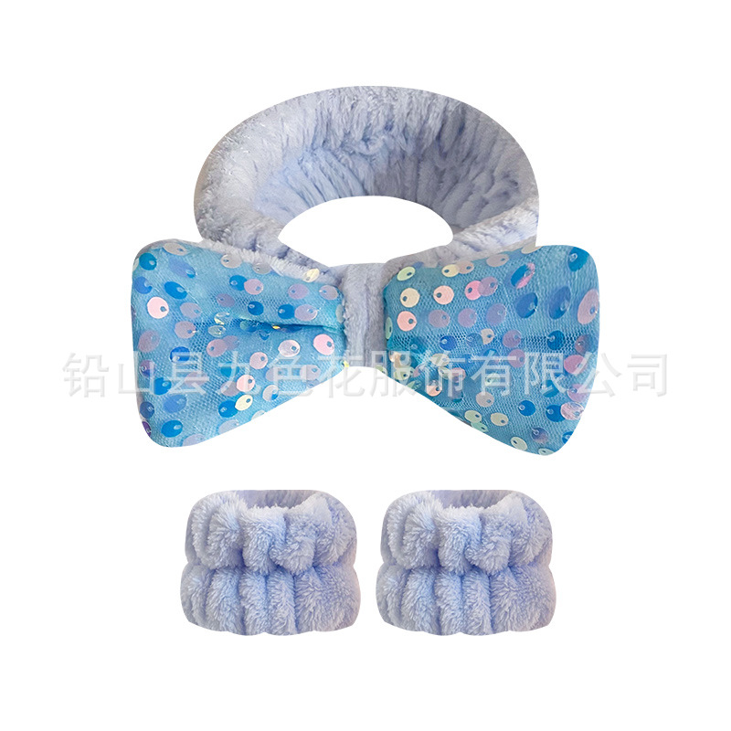 Europa y Estados Unidos transfronterizos esquinillas arco correa de cabello conjunto correa de muñeca mujer lavado de la cara belleza correa de cabello Yiwu artículos pequeños accesorios para el cabello