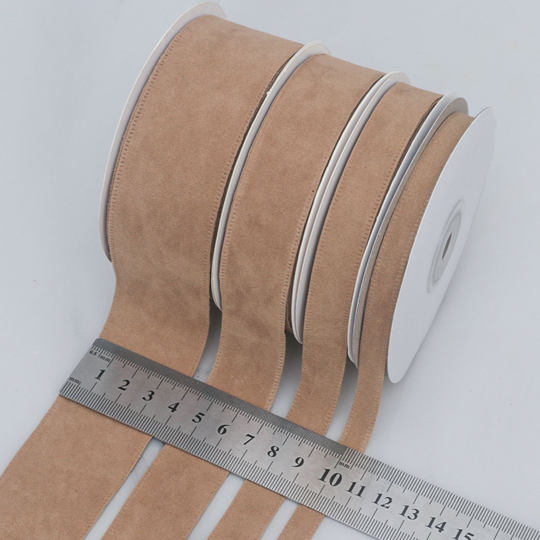 Double-Sided Suede Belt Deerskin Ribbon Handmade Bow Hair Accessories Hair Band Clothes Accessories Blanked Hat Ribbon