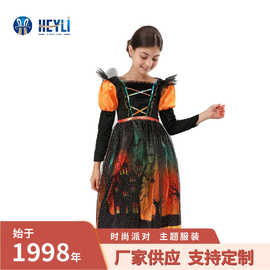 万圣节儿童服装女童衣服吸血鬼cos服女巫小红帽斗篷幼儿园恶魔裙