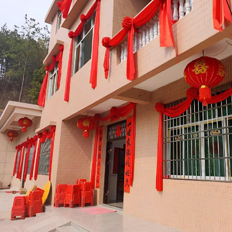 Cortina de tela decoración de la puerta de la boda gran bola de cártamo puerta de la unidad de la puerta de la casa nueva puerta de la casa de bodas flor de seda venta directa
