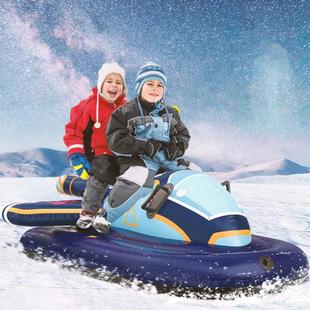 Pvc Thickened Cold-Resistant Rocket Inflatable Ski Ring Inflatable Sled Thickened Towable Children's Outdoor Skiing Toy