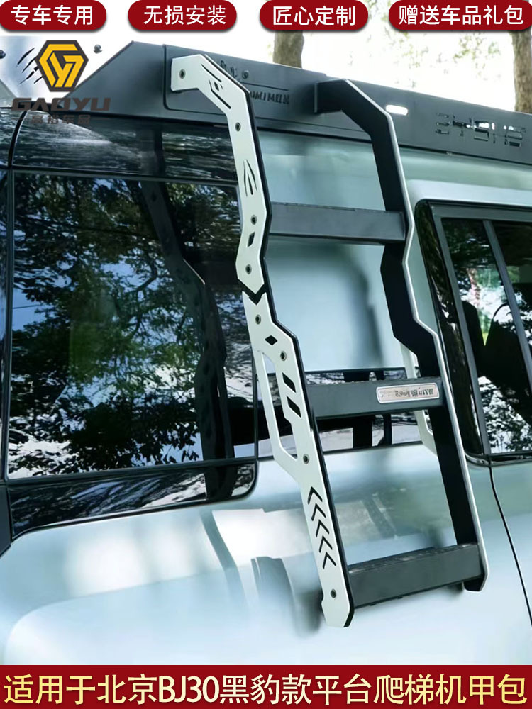 Suitable for Beijing Bj30 Black Panther Model Platform Ladder Mech-Style Modified Roof Luggage Frame Decorative Appearance Kit