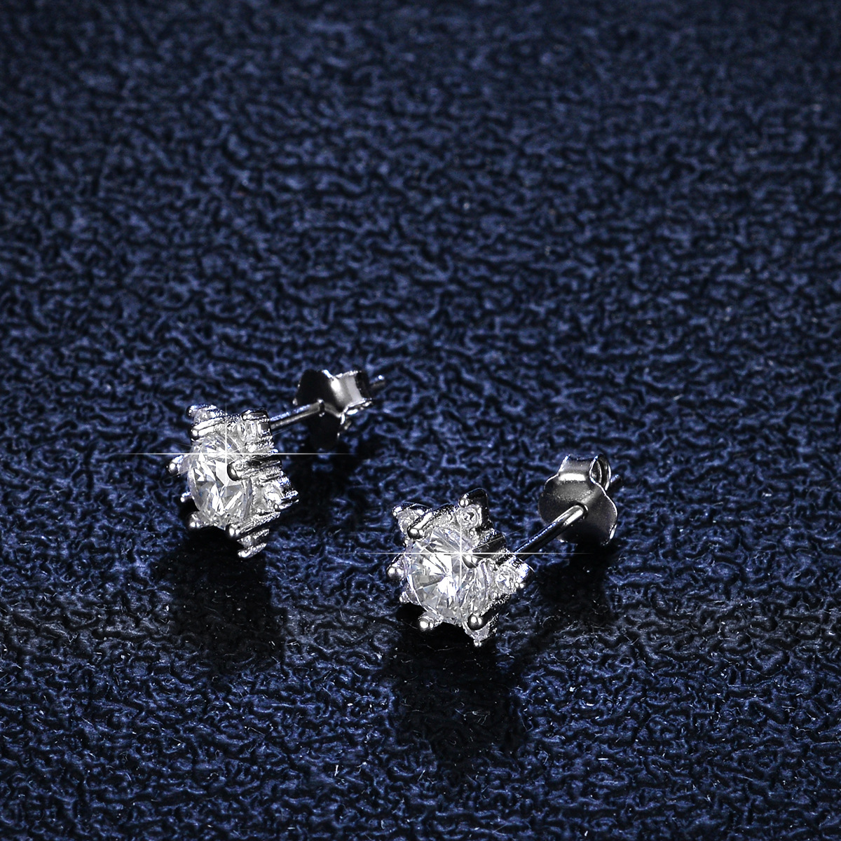 925 Sterling Silver Material 1 Pair 925 Sterling Silver Star Ear Studs