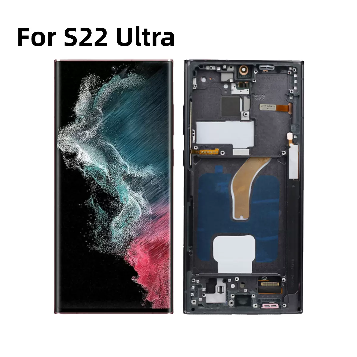 适用于三星S22Ultra带框内外一体屏幕总成S9080显示屏AMOLED高刷