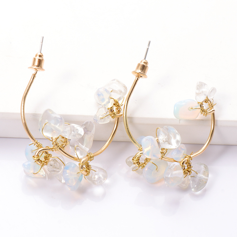 Fashion Stone Flower Geometric Resin Earrings Wholesale display picture 8