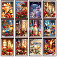 亚马逊跨境厂家直销圣诞装饰钻石画5D圆钻满钻方钻客厅卧室装饰画